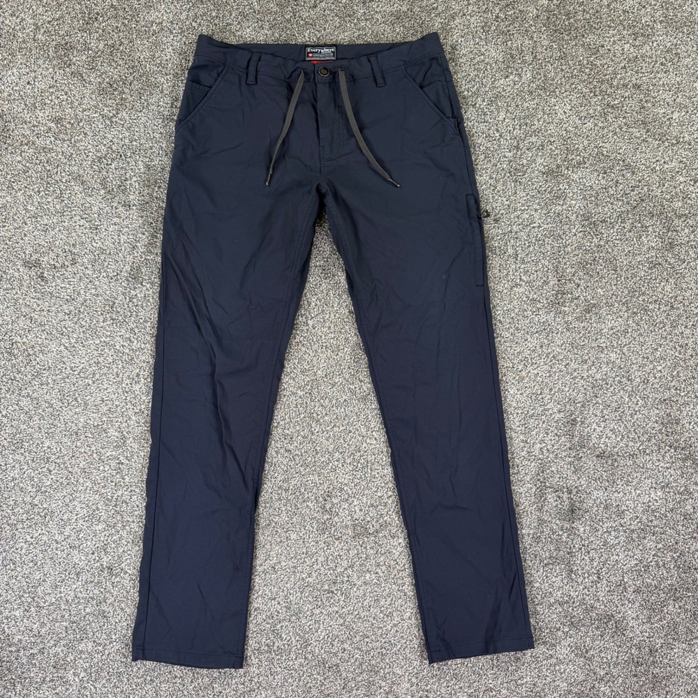 686 Everywhere Pant Mens 34x32 Slim Fit Black Technical Travel Work Office Pants